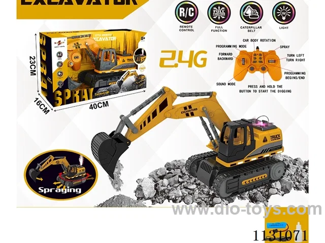 2.4G 12ch rc engineering vehicles with spray included battery