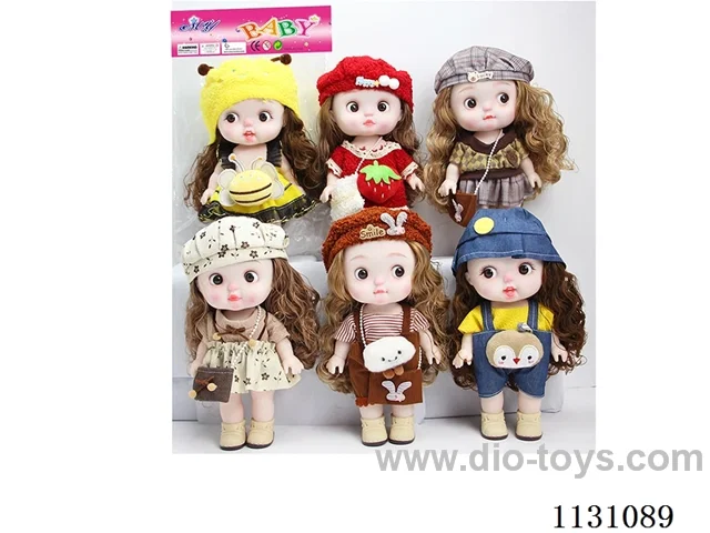 12 inch 28 cm 5 joints Vinyl dolls wear hats Multi-mixed