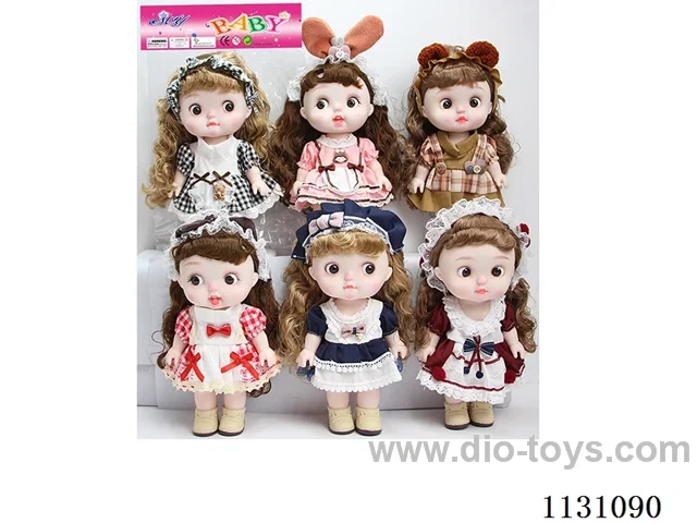 12" 28cm 5 jointed Vinyl doll with hair band Multi-mixed