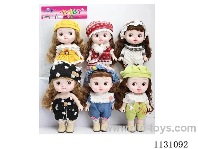 12" 28cm 5 jointed Vinyl doll with hair accessories Variety of mixes