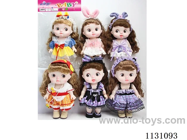12 inch 28 cm 5 jointed Vinyl doll with hair bands Mixed