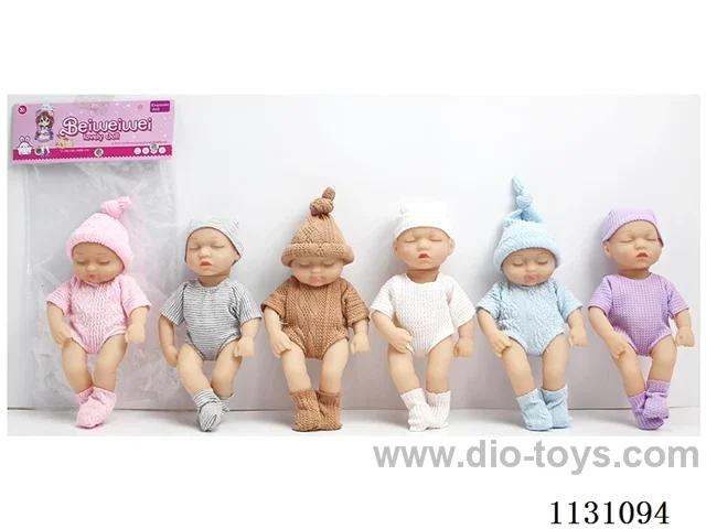 8 inch 20 cm 5 jointed Vinyl doll with hat + socks Multi-mixed