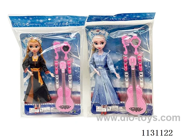 11.5 inch 9 joints Frozen Princess+Guitar+Shoes+Combs+Mirror