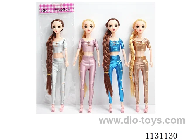 11.5" 30cm 11 joints 3D real eye long whip Barbie + shoes Mixed