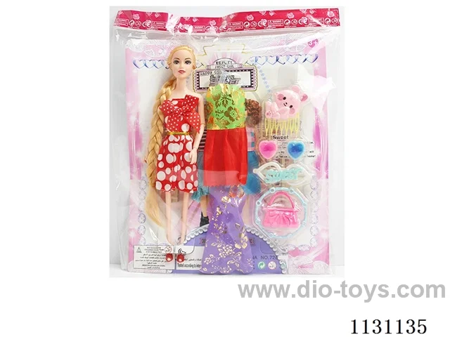 11.5" 28cm 9 joints Long Whip Barbie+Clothes+Accessories Multi-mixed