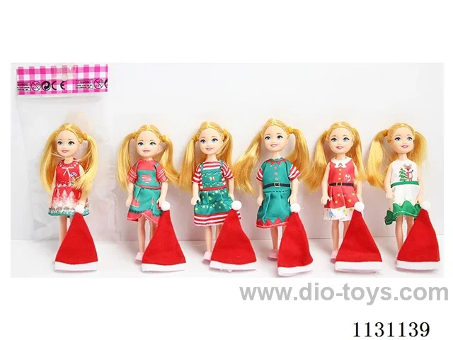 5.5" 14cm 5 joints Christmas Barbie + hat + shoes Mixed