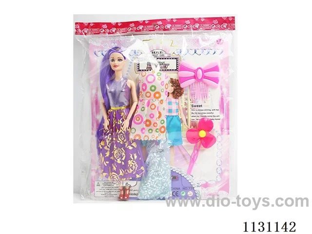 11.5″ 28cm 9 joints long hair Barbie+clothes+accessories Mixed bag