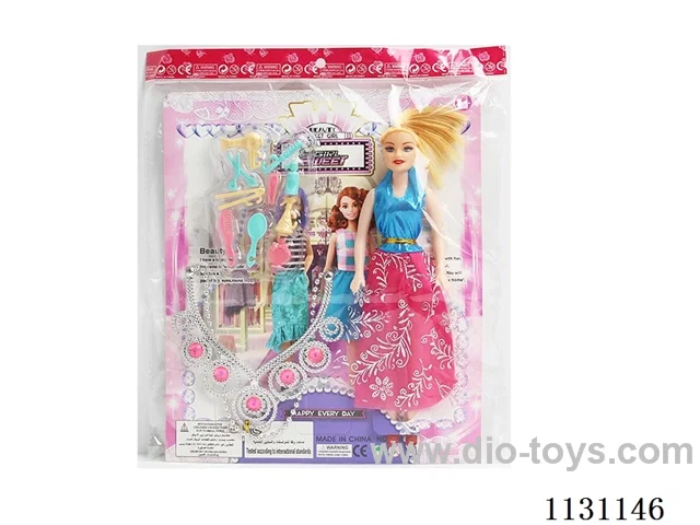 11.5" 26cm 5 jointed hollow body Barbie + necklace + accessories Mixed bag