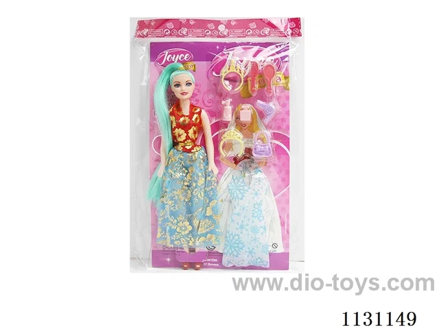 11.5 inch 26 cm 5 joints empty body long hair Barbie + clothes + accessories Multi-mixed