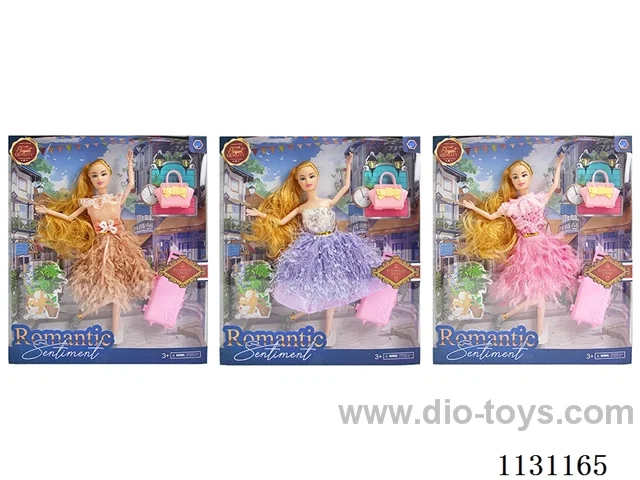 11″28cm 11 joints Barbie + bag + suitcase (various mix)