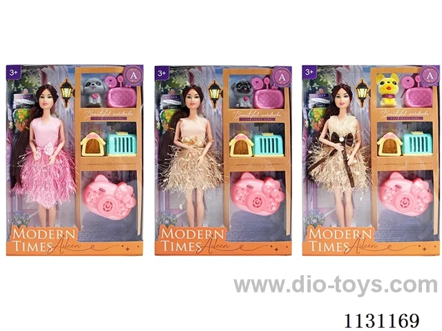 11.5″29cm 9 joints Barbie doll with long hair + accessories (various mix)