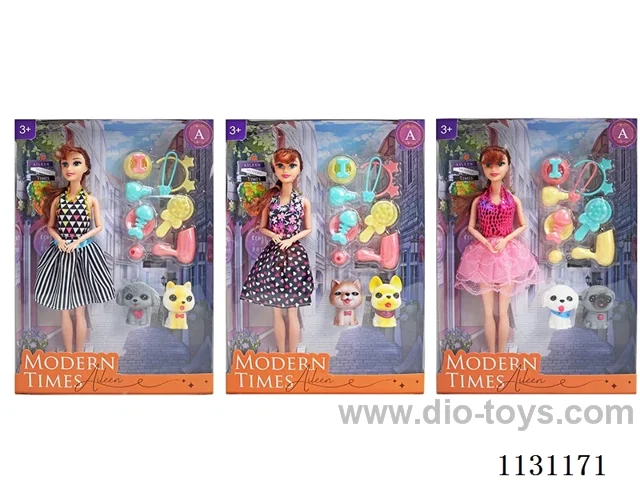 11.5" 29cm 9 joints Barbie + Puppy + Accessories (Various Mixed)