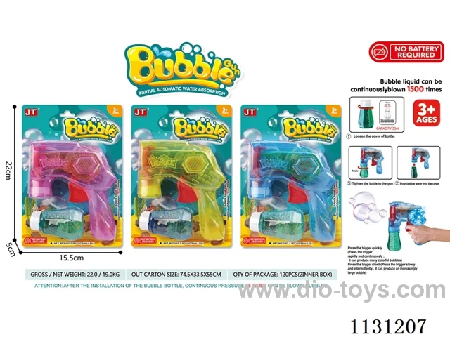 Manual transparent bubble gun