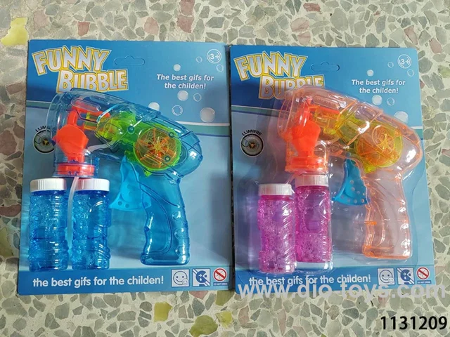 Space self-priming inertia bubble gun with lights with 2 bottles of water