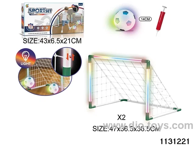 Lighted double football goal set