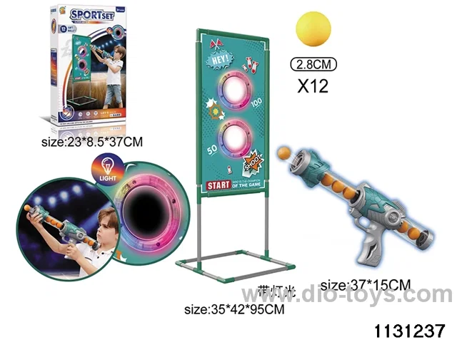 Lighted Power Air Gun + Target Stand