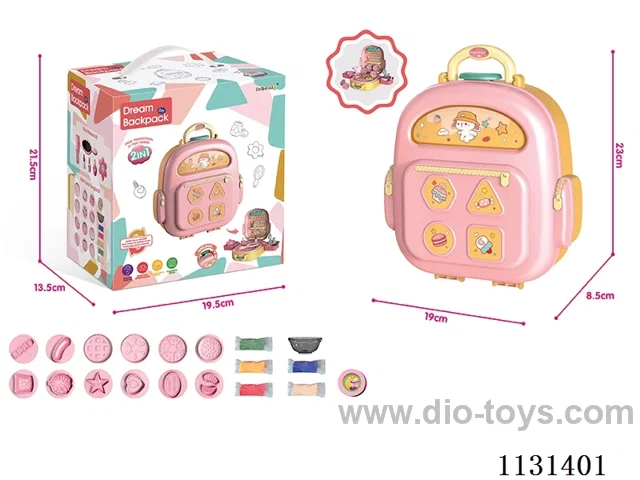 Water function/coloured clay small backpack toys