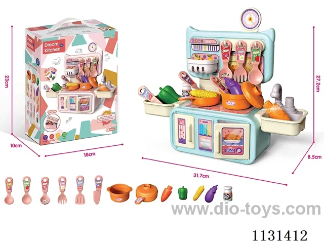 Toys Small Kitchen Set with Spray Function / Pink