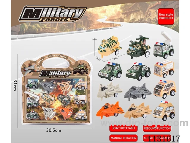 Camouflage Fire Police Car Plane 12PCS
