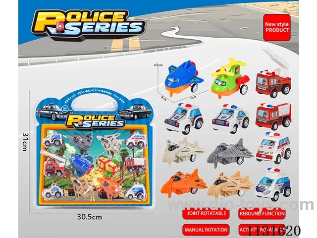 8 models fire police car aircraft 12PCS
