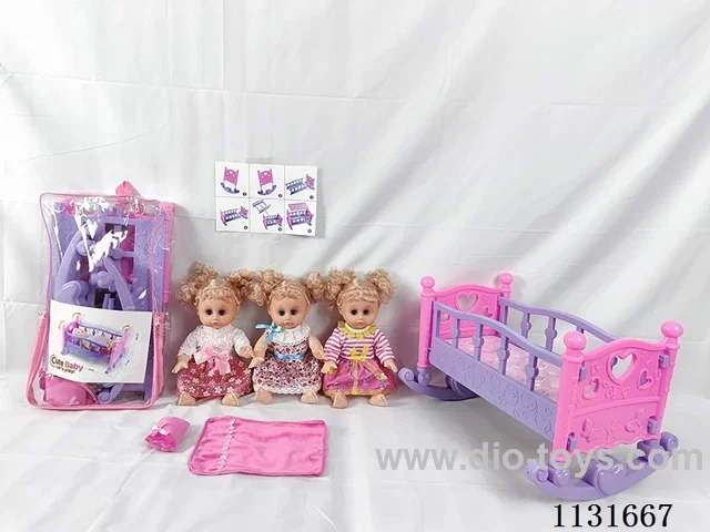 14 inch doll with English IC, trumpet blow-up shaker, pillow, quilt