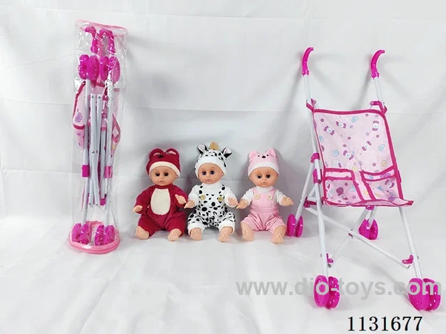 14" Doll with English IC, Plastic Stroller