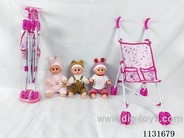14" Doll with English IC, Plastic Cart