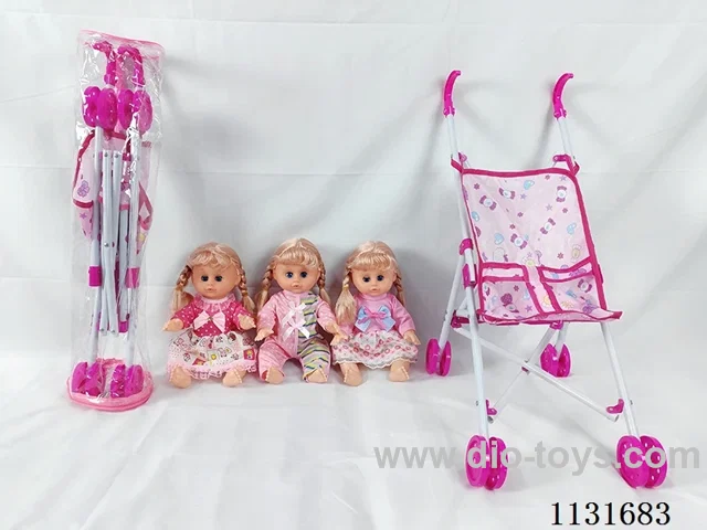 14" Doll with English IC, Plastic Cart