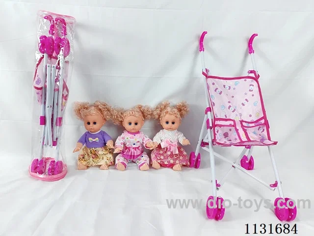 14" Doll with English IC, Plastic Cart