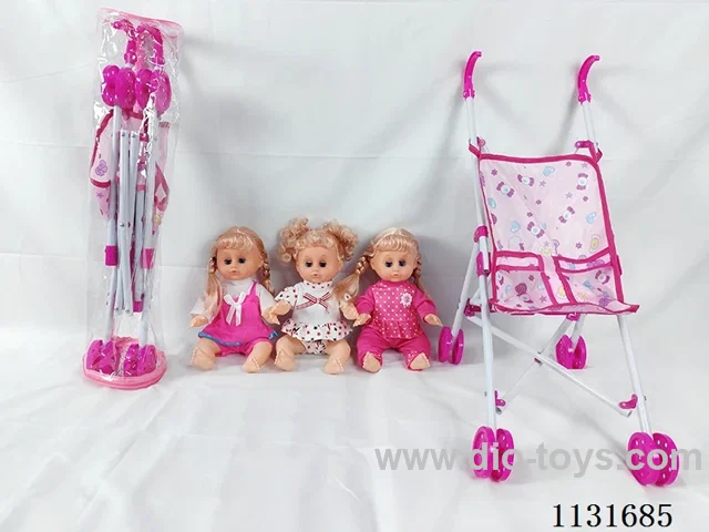 14" Doll with English IC, Plastic Cart