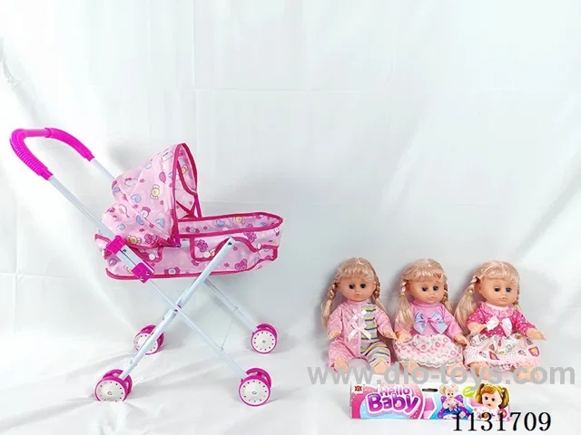 14" Doll with English IC,Iron pushchair