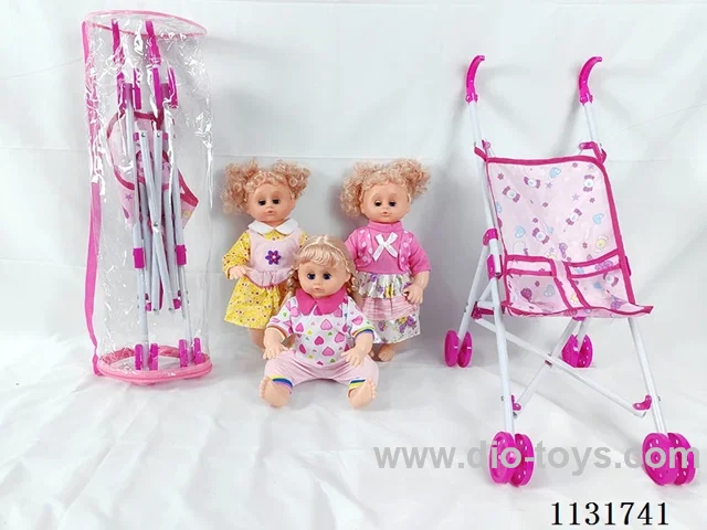16 inch doll with English IC,plastic stroller
