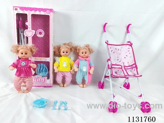 16 inch doll with English IC, plastic stroller