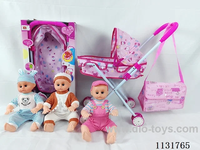 16 inch dolls with English IC, iron trolley, bag