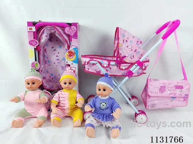 16 inch dolls with English IC, Iron stroller, bag