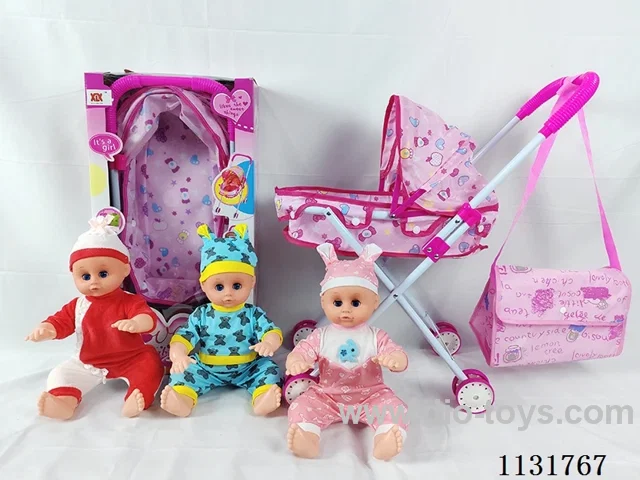 16 inch dolls with English IC, iron stroller, bag