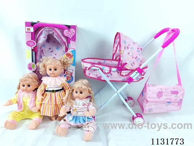 16 inch dolls with English IC, iron trolley, bag