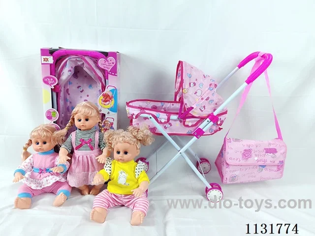16 inch dolls with English IC, iron trolley, bag
