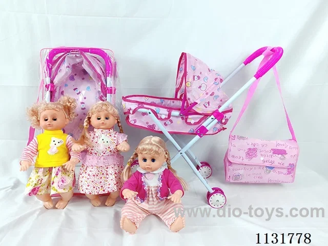 16 inch dolls with English IC, iron cart, bag