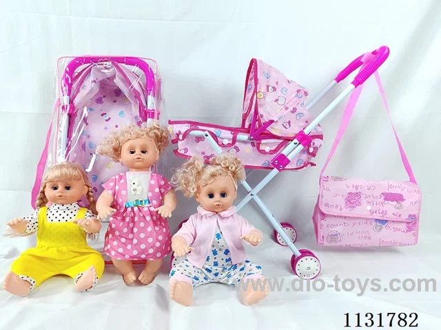 16 inch doll with English IC, iron stroller, bag