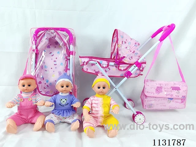 16 inch doll with English IC, iron stroller, bag
