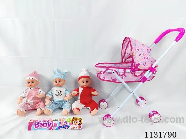 16" Doll with English IC, Iron Trolley