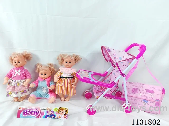 16 inch doll with English IC, iron stroller, bag
