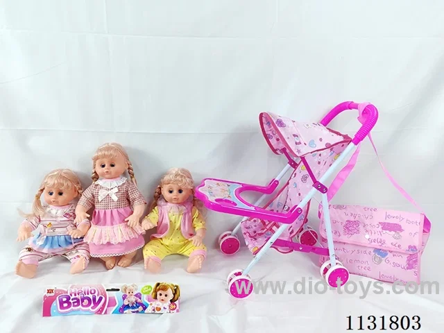 16 inch doll with English IC, iron trolley, bag