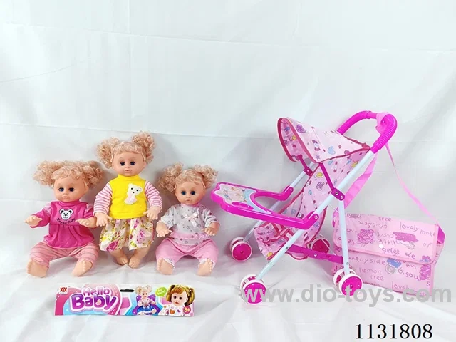 16 inch doll with English IC, iron stroller, bag