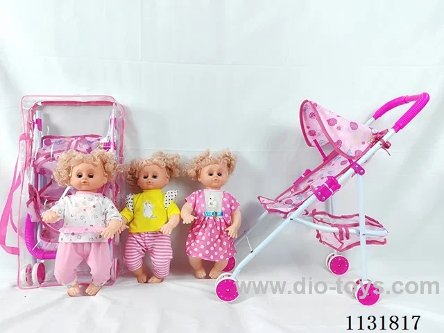 16 inch doll with English IC, iron car
