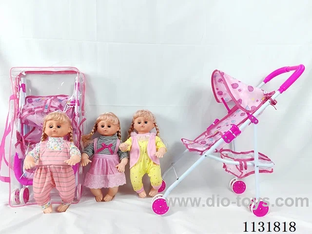 16 inch doll with English IC, iron car