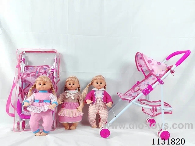 16 inch doll with English IC, iron car