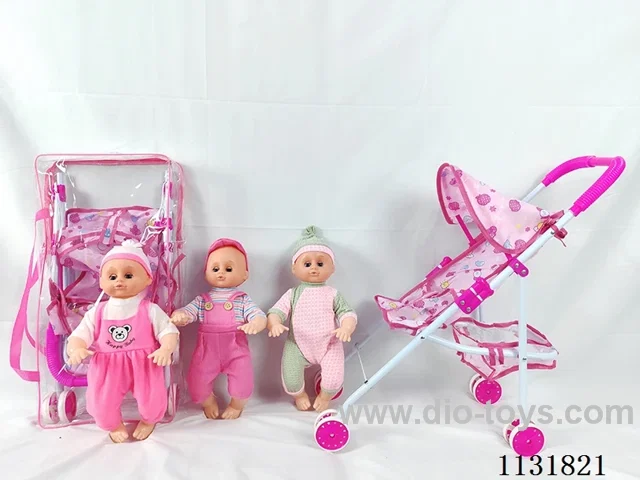 16 inch doll with English IC, iron car