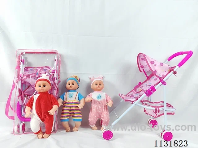 16 inch doll with English IC, iron car
